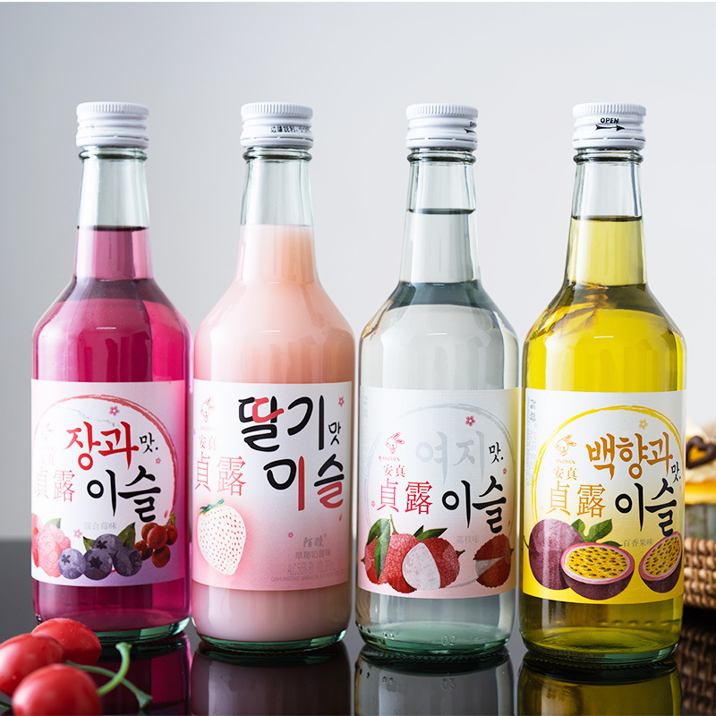 韩式真果味烧酒整箱莓奶昔味少女低度甜酒清酒果酒女士鸡尾酒